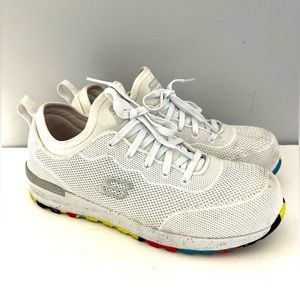 Sketchers-Work,Womens White Shoes,Size:7.5, Air- Cooled, Pre-Owned Surface dirt‎